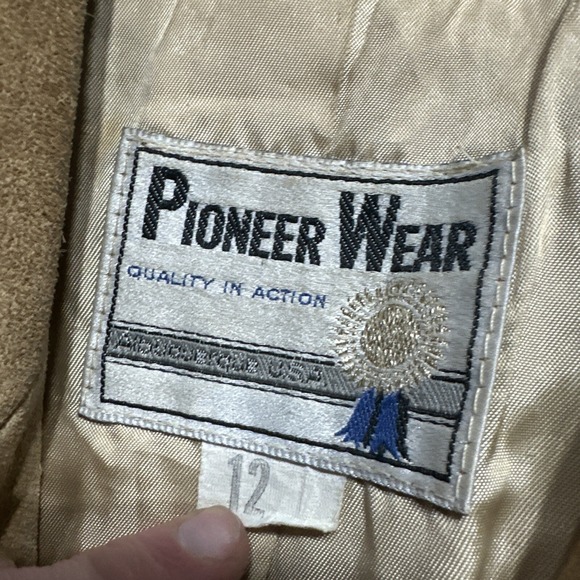 Pioneer Wear Suede Leather Fringe Jacket Vintage Western Ladies SZ 12 COWGIRL - Picture 4 of 16